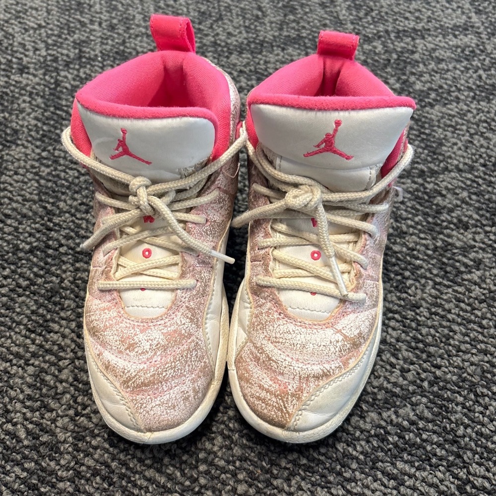 Jordan 12 Retro Arctic Punch Kids Shoes Pink White 510816-101 Size 12C